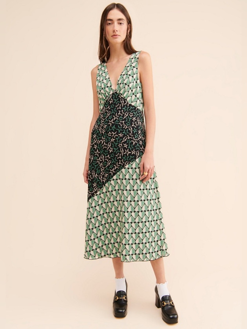 Anna Sui Upcycled Printed Midi Dress
